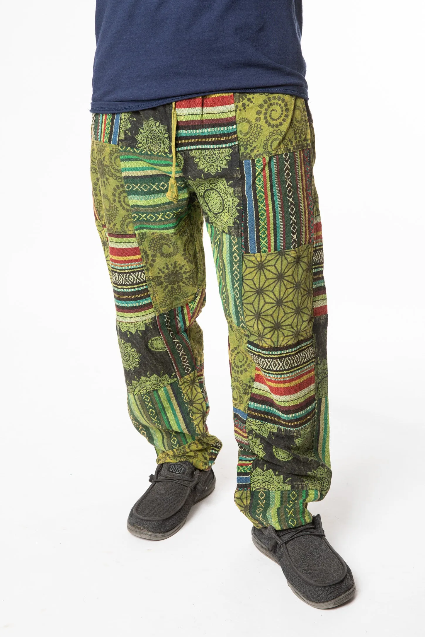 Patchwork Stone Wash Meditation Pants