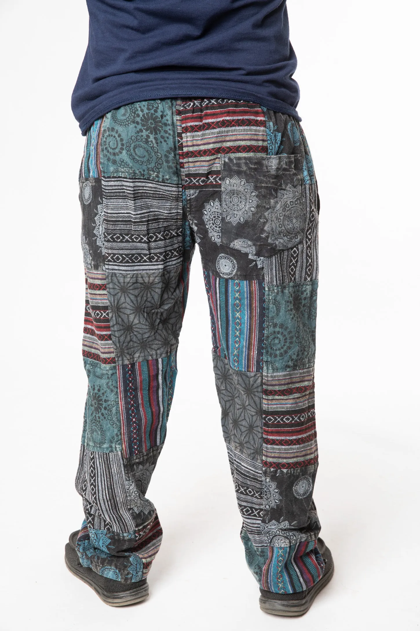 Patchwork Stone Wash Meditation Pants