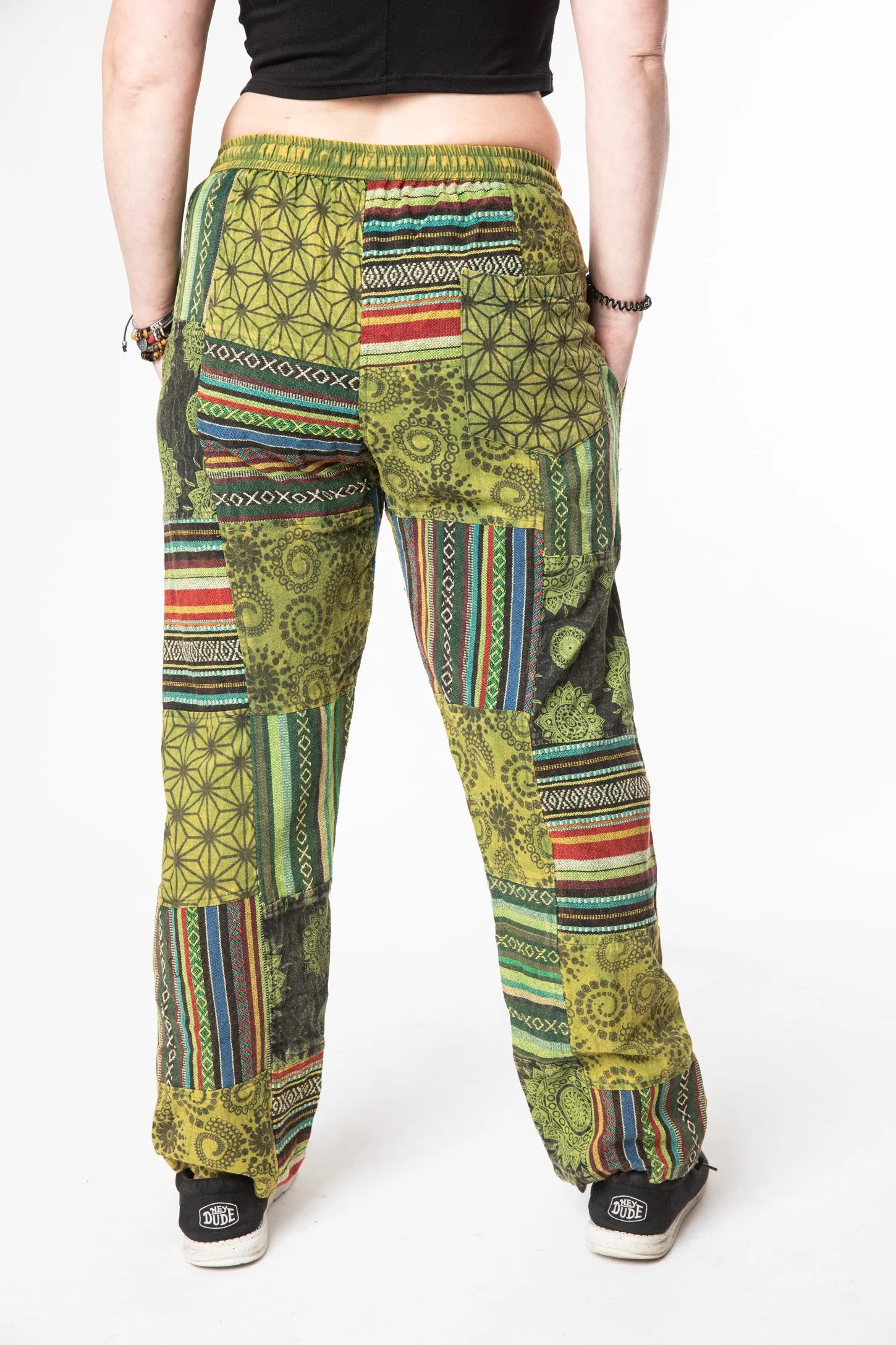 Patchwork Stone Wash Meditation Pants