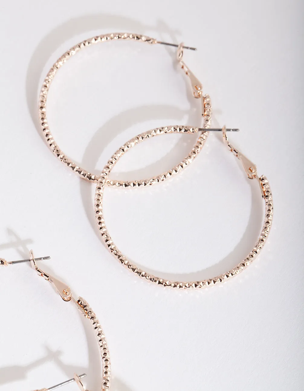 Rose Gold Textured Hoop Pack