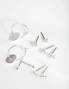 Silver Micro Anchor Earring Pack