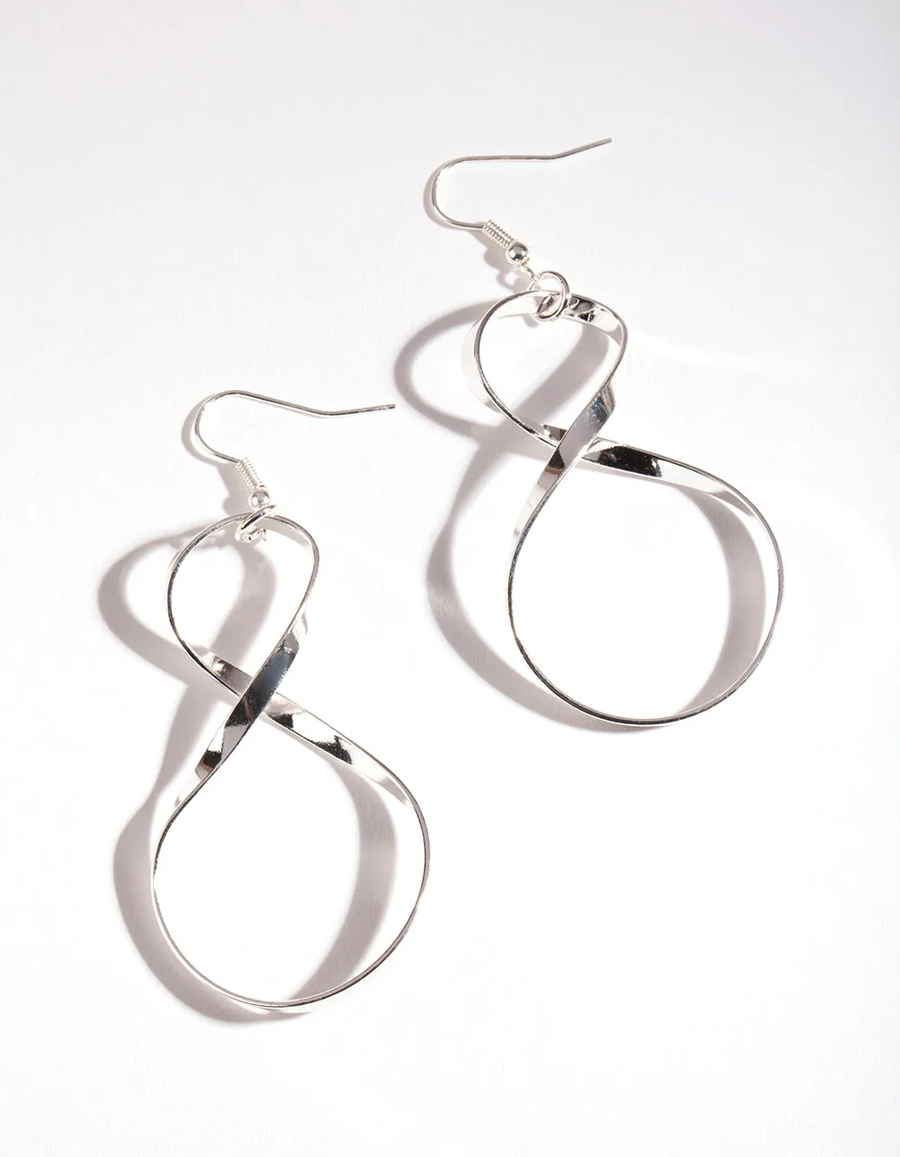 Silver Twisted Drop Earrings