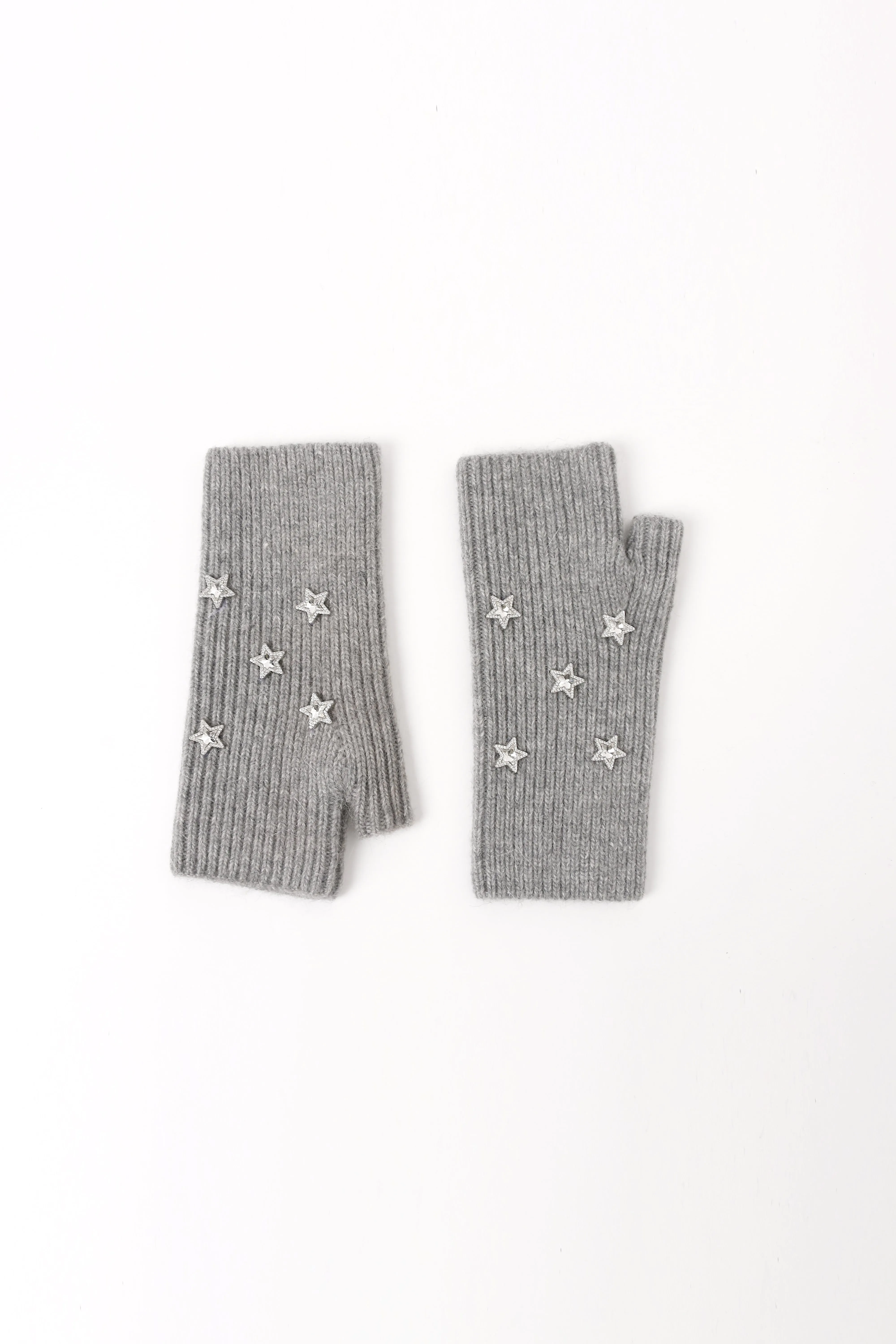 Star Embellished Angora Mittens