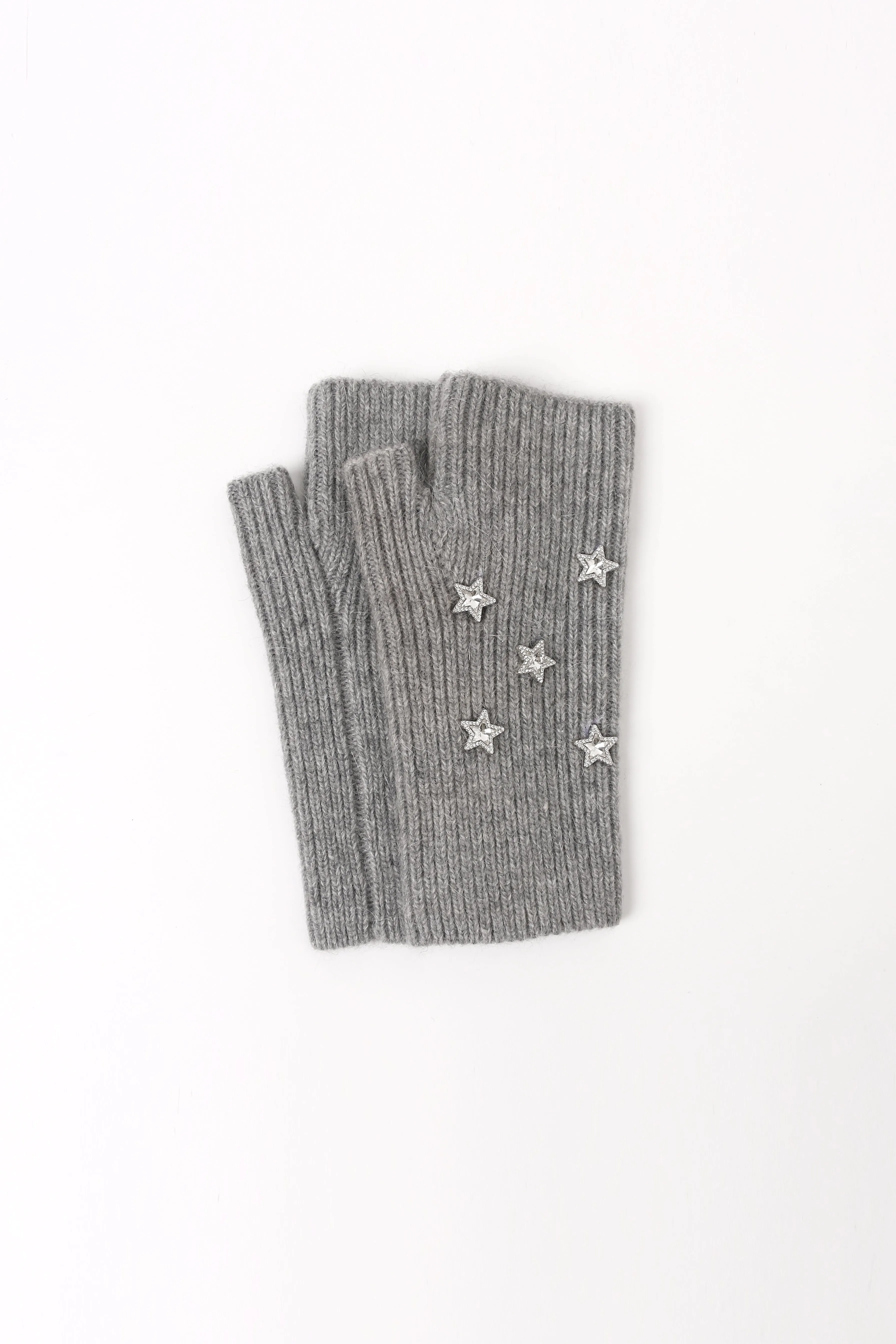 Star Embellished Angora Mittens