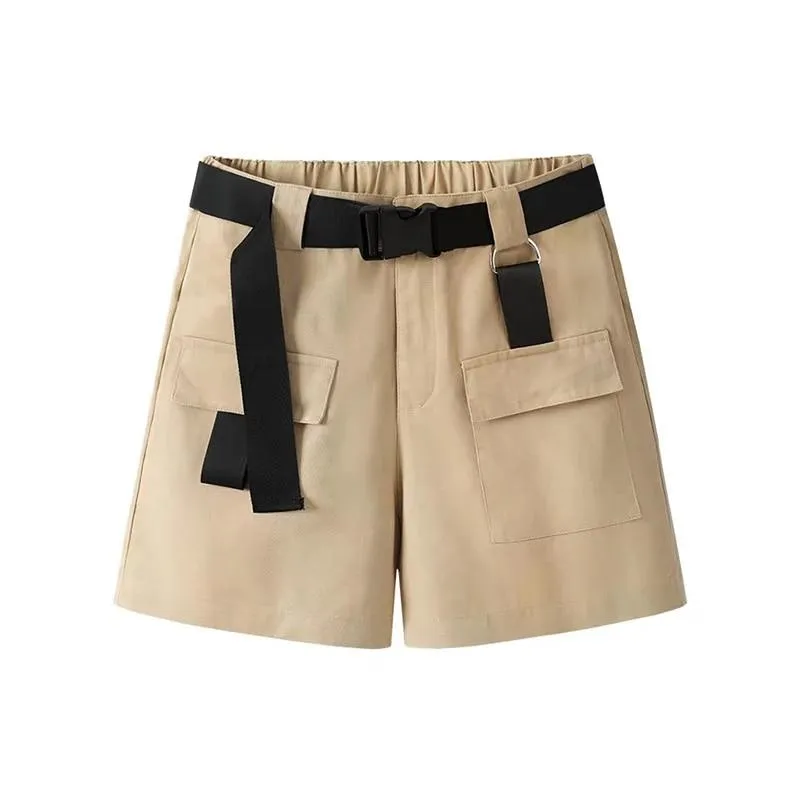 Streetwear Shorts Women Woman High Waist Wide Leg Cargo Women's Shorts