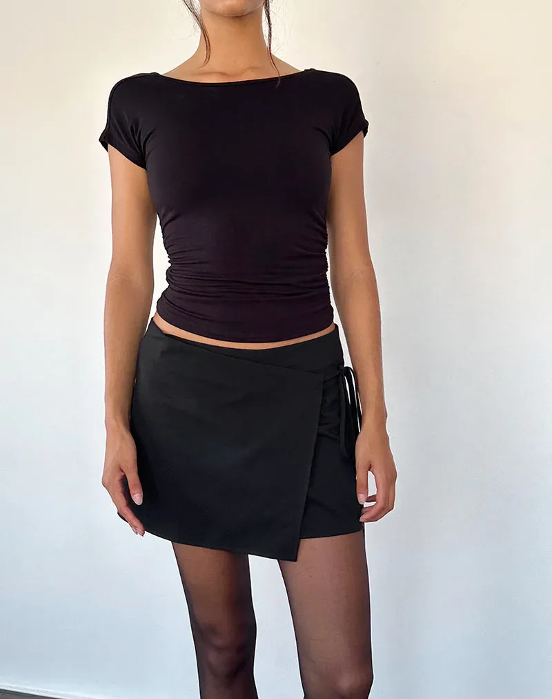 Tanix Wrap Skirt in Tailoring Black