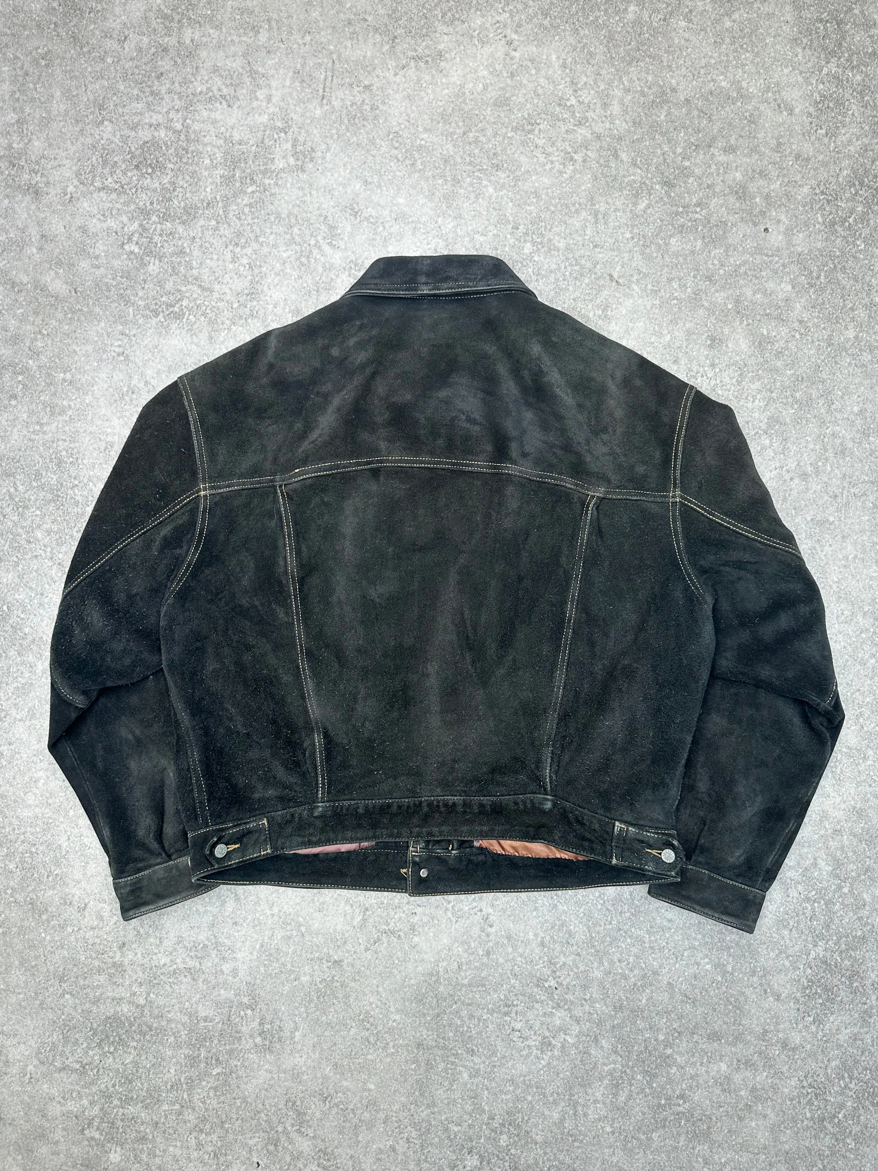 Vintage Diesel Black Leather Suede Jacket